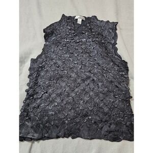 Womens black popcorn shirt WNDY sz xl thin stretchy y2k style casual party date